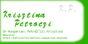 krisztina petroczi business card